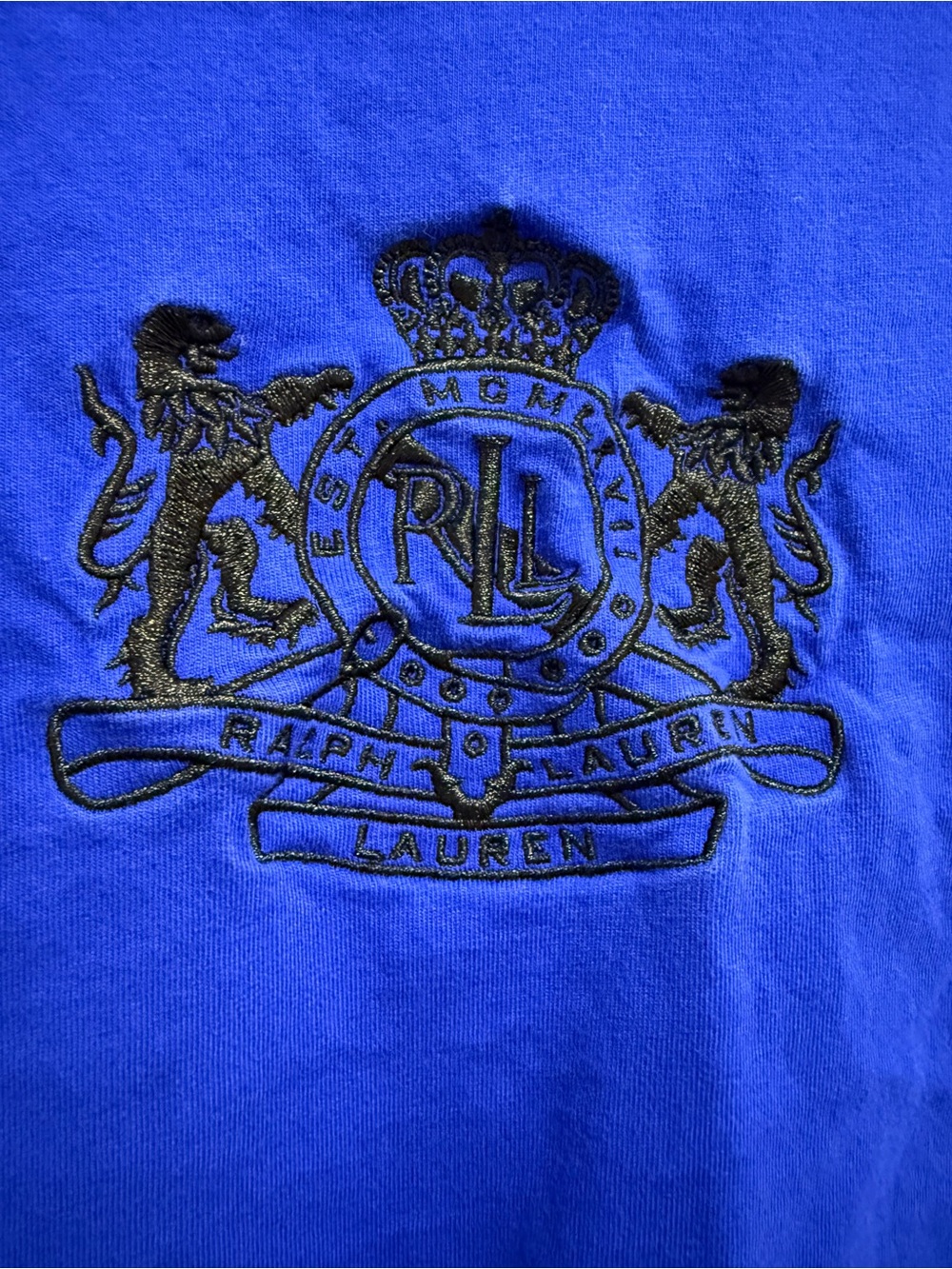 Lauren Ralph Lauren Active Logo Shirt Women's XL Blue Long Sleeve Top Crest - Picture 3 of 8
